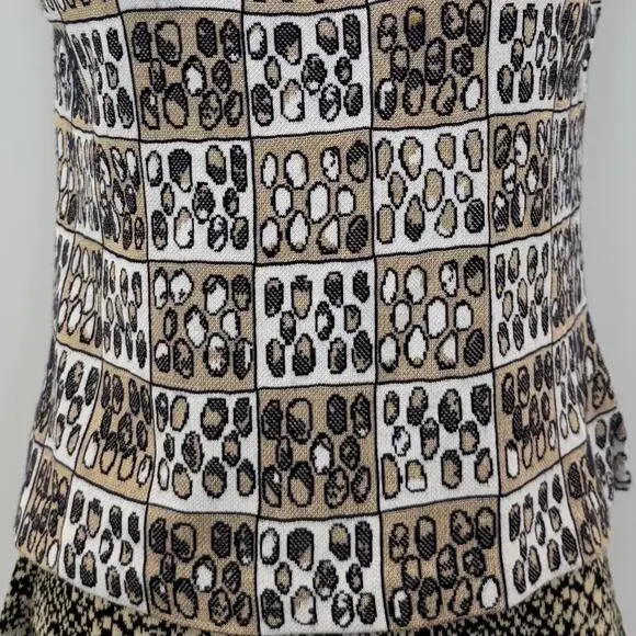 St. John Knit Tank Top Sweater Shell Sleeveless Printed Neutral Multicolor S - Picture 5 of 11